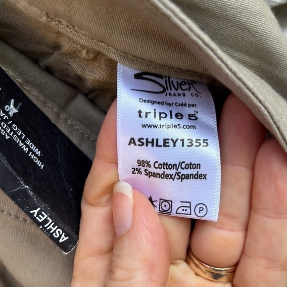 Silver Jeans “Ashley” High Waist Wide Leg Khakis Sz 10 - Picture 11 of 11